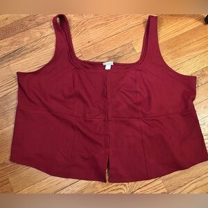 Ava & Viv Deep Red Crop Top